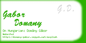 gabor domany business card